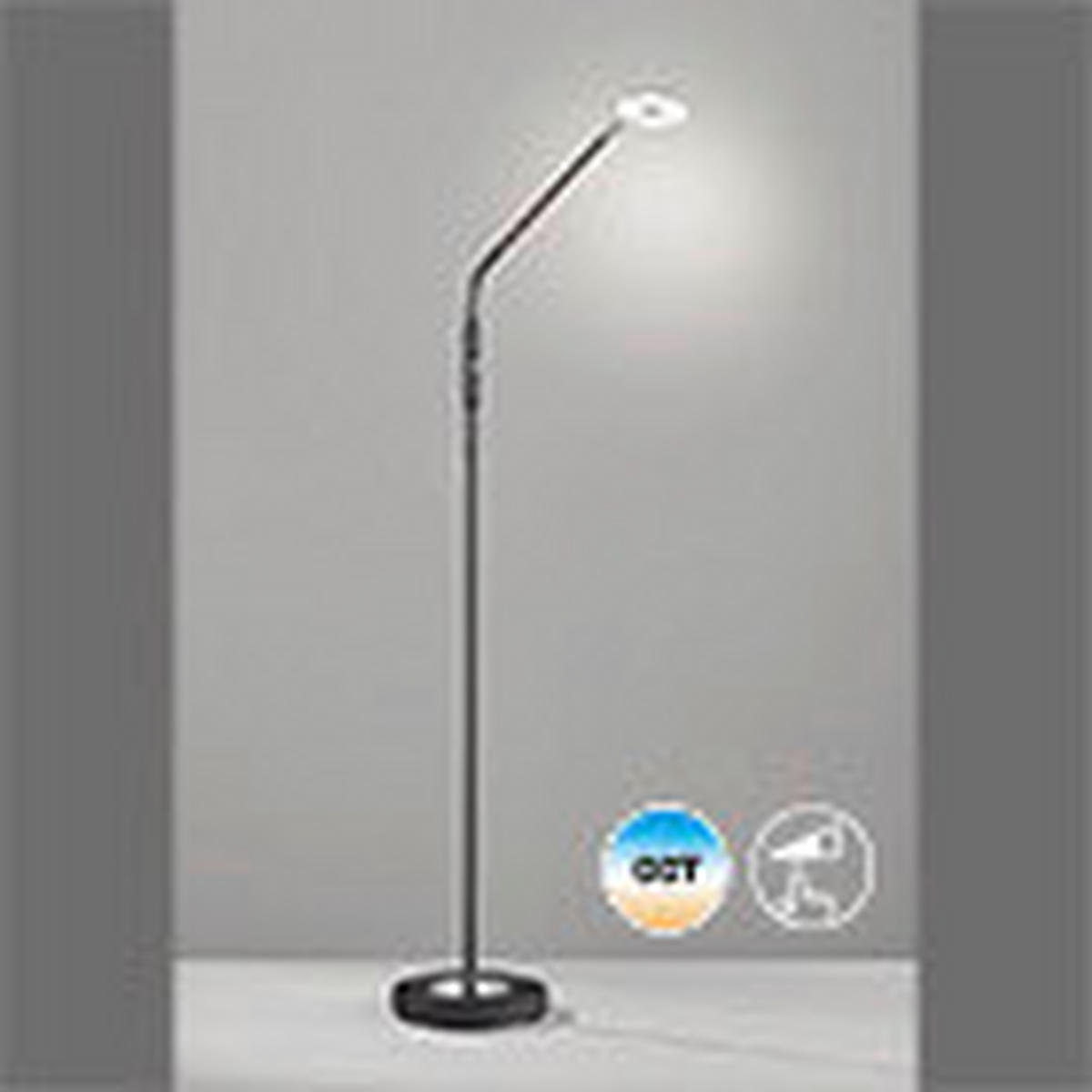 LED-STEHLEUCHTE - Schwarz, Basics, Metall (23/150cm) - Fischer & Honsel