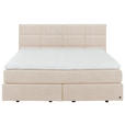 BOXSPRINGBETT 160/200 cm,  in Creme, Topper, Matratzen, H2 + H2 = mittel  - Creme/Schwarz, Design, Kunststoff/Textil (160/200cm) - Dieter Knoll