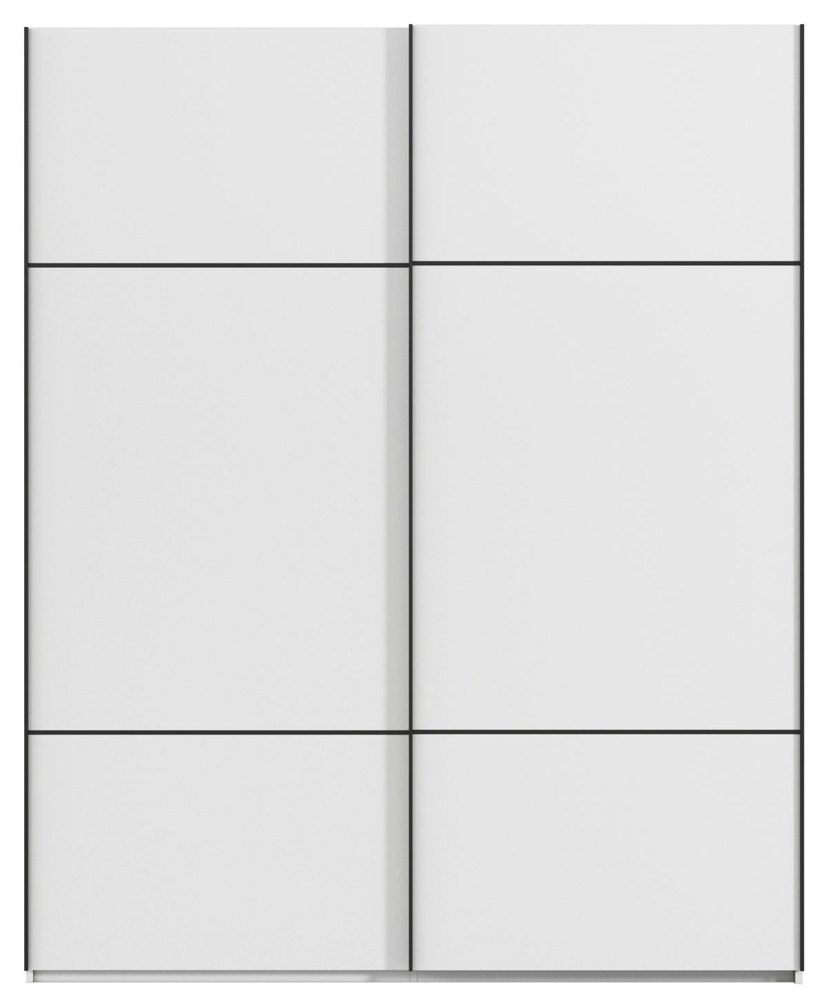SCHWEBETÜRENSCHRANK in Weiss  - Weiss/Schwarz, Konventionell, Holzwerkstoff/Metall (162/223/68cm) - Novel