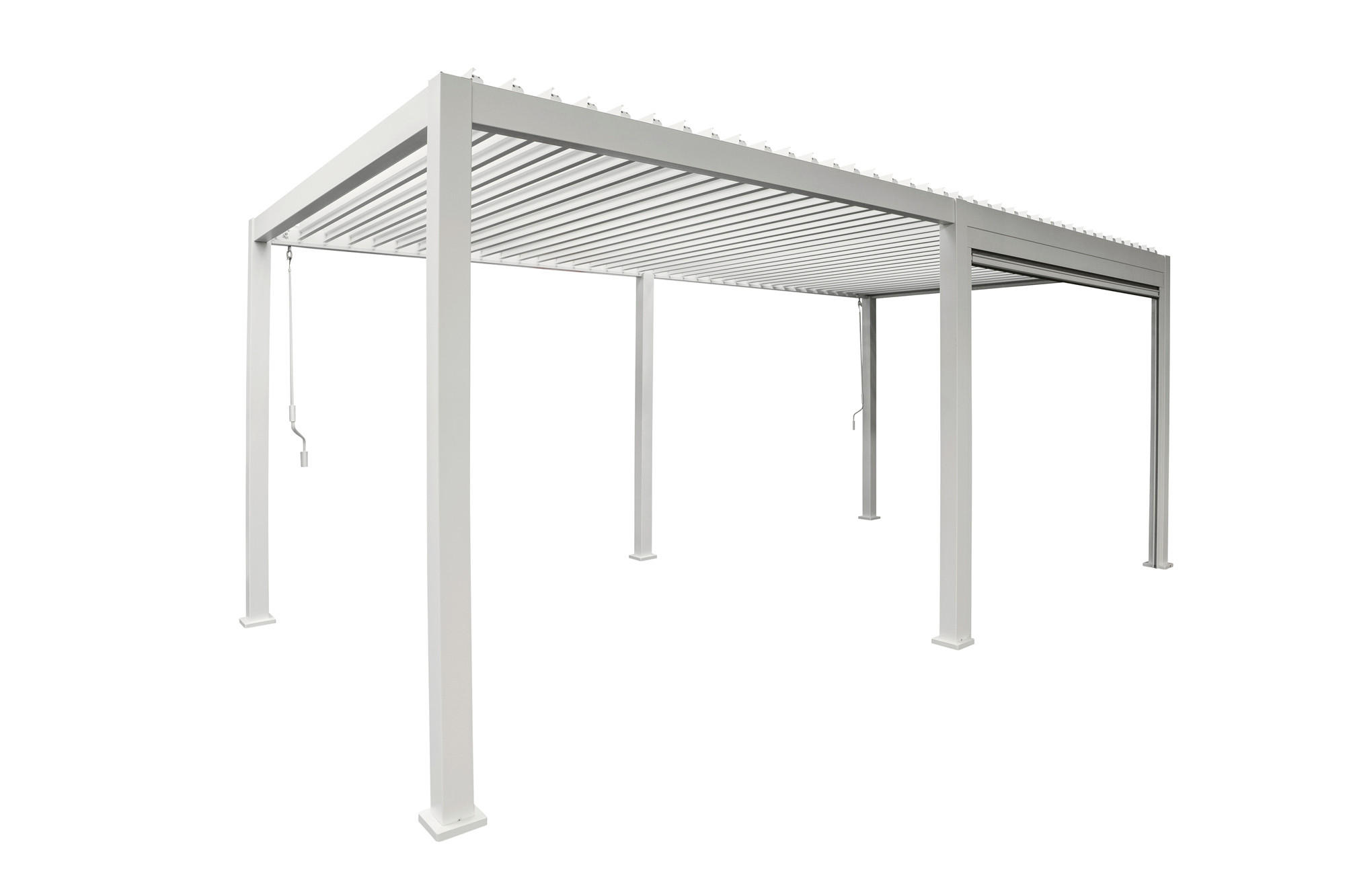 PERGOLA-ROLLO 400/250/10 cm - Weiß/Grau, MODERN, Textil/Metall (400/250/10cm) - Gardenson