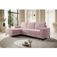 ECKSOFA Altrosa Cord  - Schwarz/Altrosa, KONVENTIONELL, Textil/Metall (150/240cm) - Carryhome