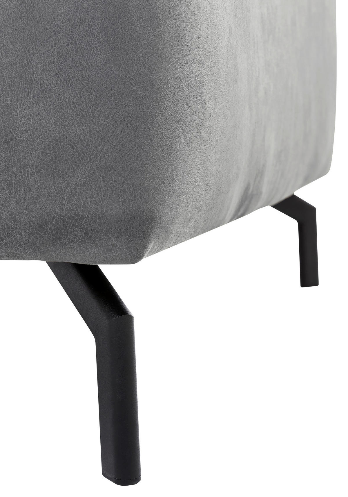 ECKSOFA CALIFORNIA Grau Mikrofaser  - Schwarz/Grau, MODERN, Textil/Metall (233/305cm) - Trendmanufaktur