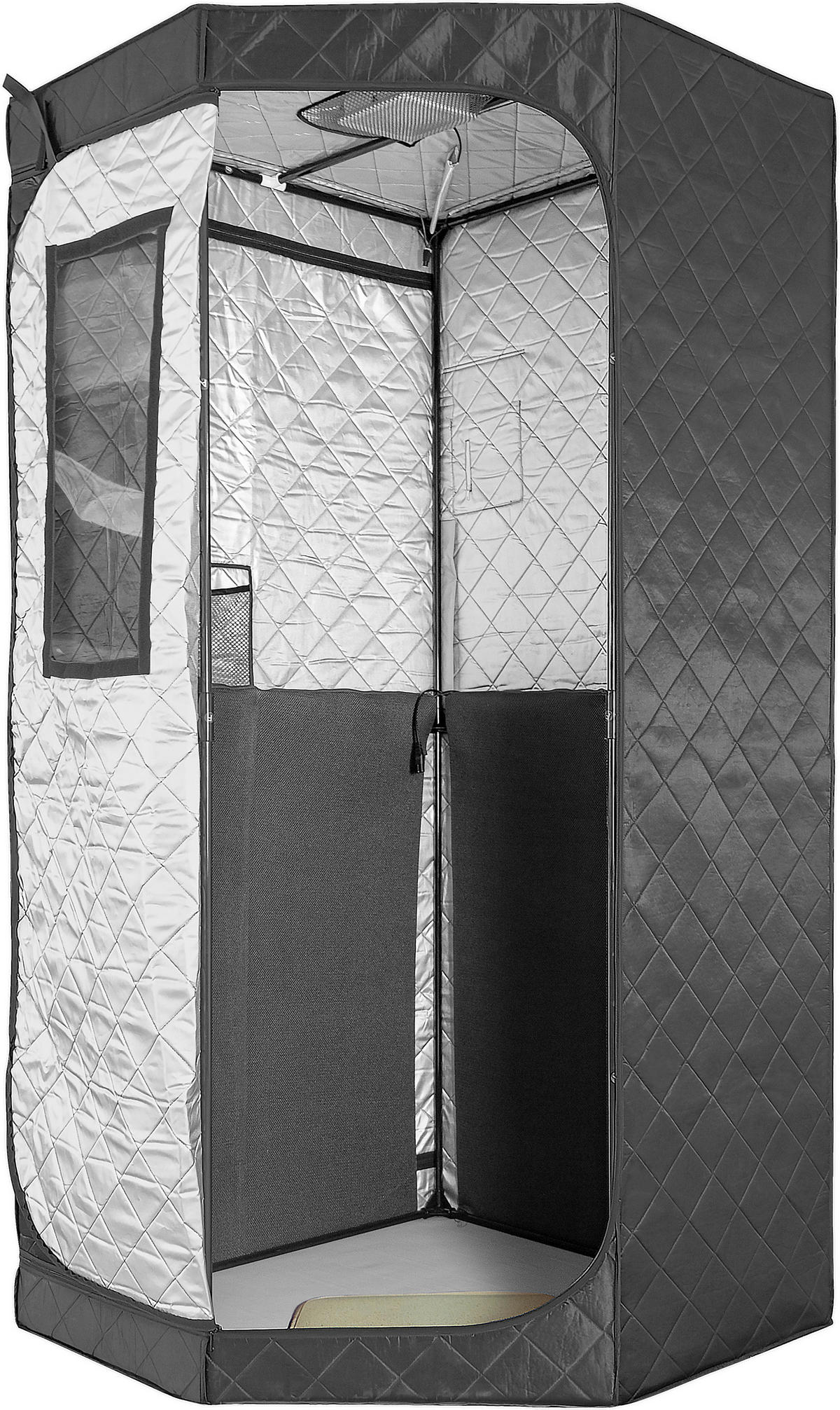 INFRAROTKABINE für 1 Personen  - Schwarz, KONVENTIONELL, Kunststoff (90/190/90cm) - Sanotechnik