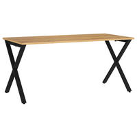 SCHREIBTISCH 160/80/75 cm  in Schwarz, Eichefarben, Hellbraun  - Hellbraun/Eichefarben, MODERN, Holzwerkstoff/Metall (160/80/75cm) - Novel