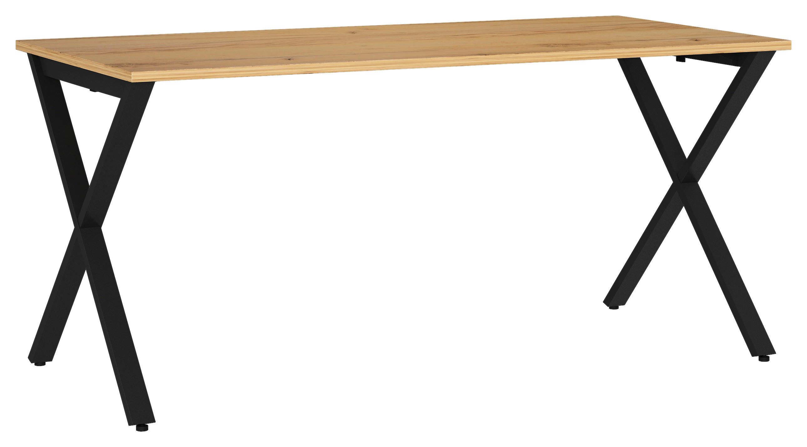 Novel Schreibtisch Gw-Tivolo Schwarz, Eiche, Hellbraun 80x75x160 cm