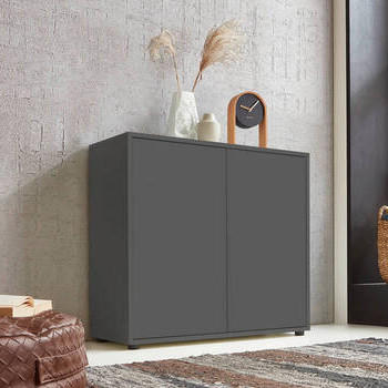 KOMMODE Mailand Typ 4  in 79/73/33 cm  - Anthrazit/Schwarz, MODERN, Holzwerkstoff/Kunststoff (79/73/33cm) - MID.YOU