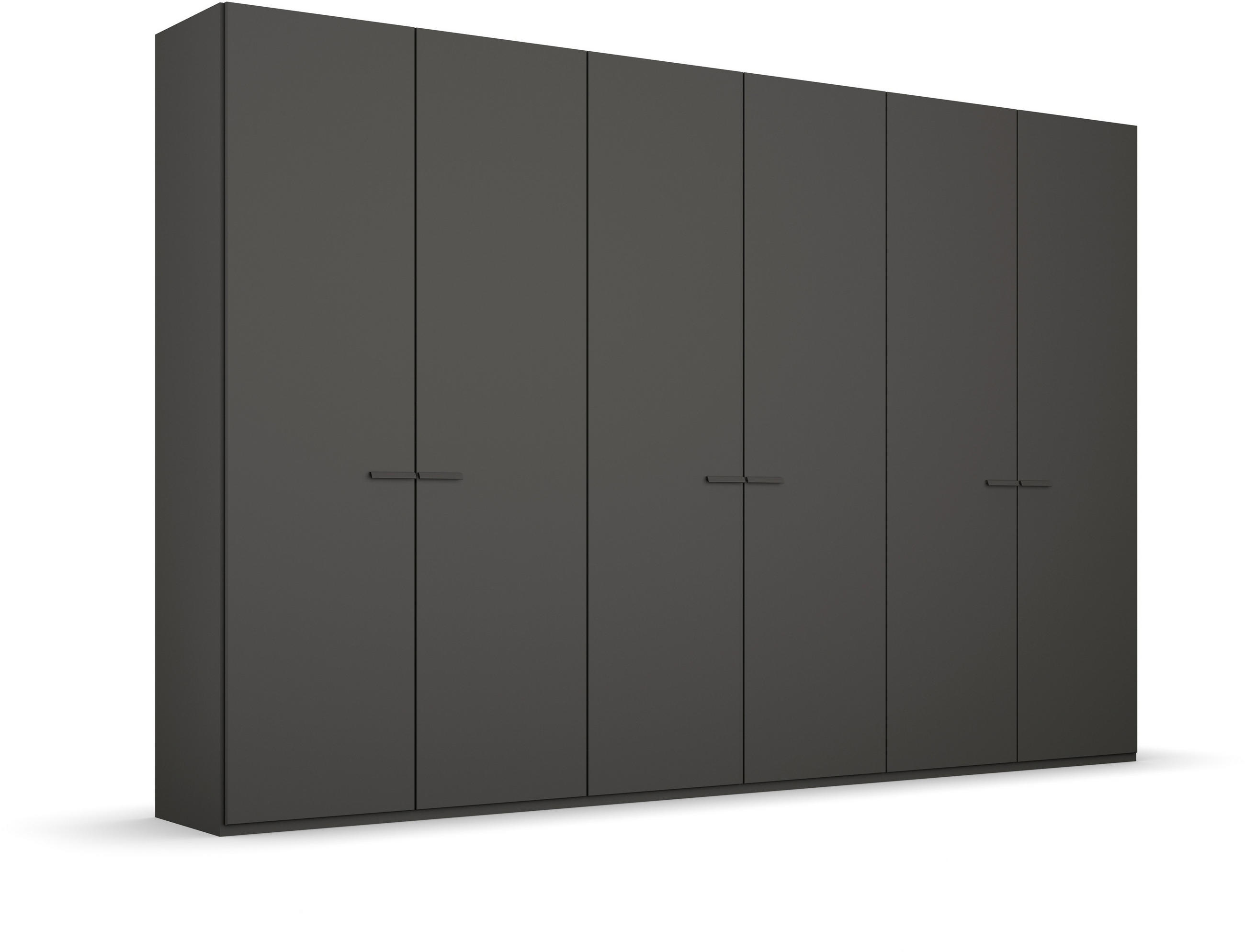 DREHTÜRENSCHRANK 301/235/60 cm 6-türig Graphitfarben  - Graphitfarben, Trend, Glas/Holzwerkstoff (301/235/60cm) - Novel