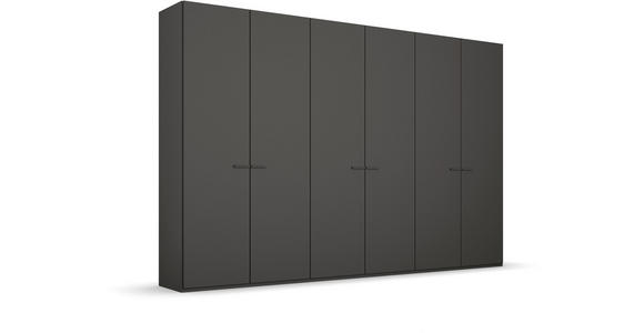DREHTÜRENSCHRANK 301/223/60 cm 6-türig Graphitfarben - Graphitfarben, Trend, Glas/Holzwerkstoff (301/223/60cm) - Novel