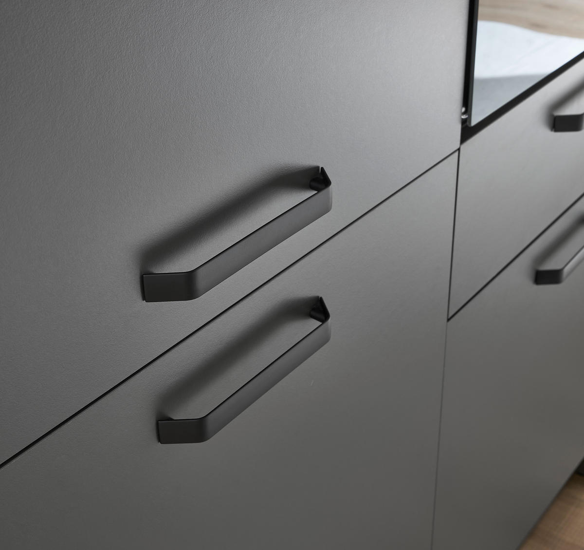 BLOK KUHINJA BEZ APARATA  boje grafita, boje hrasta  - boje grafita/boje hrasta, Design, drvni materijal/metal (326cm) - MID.YOU