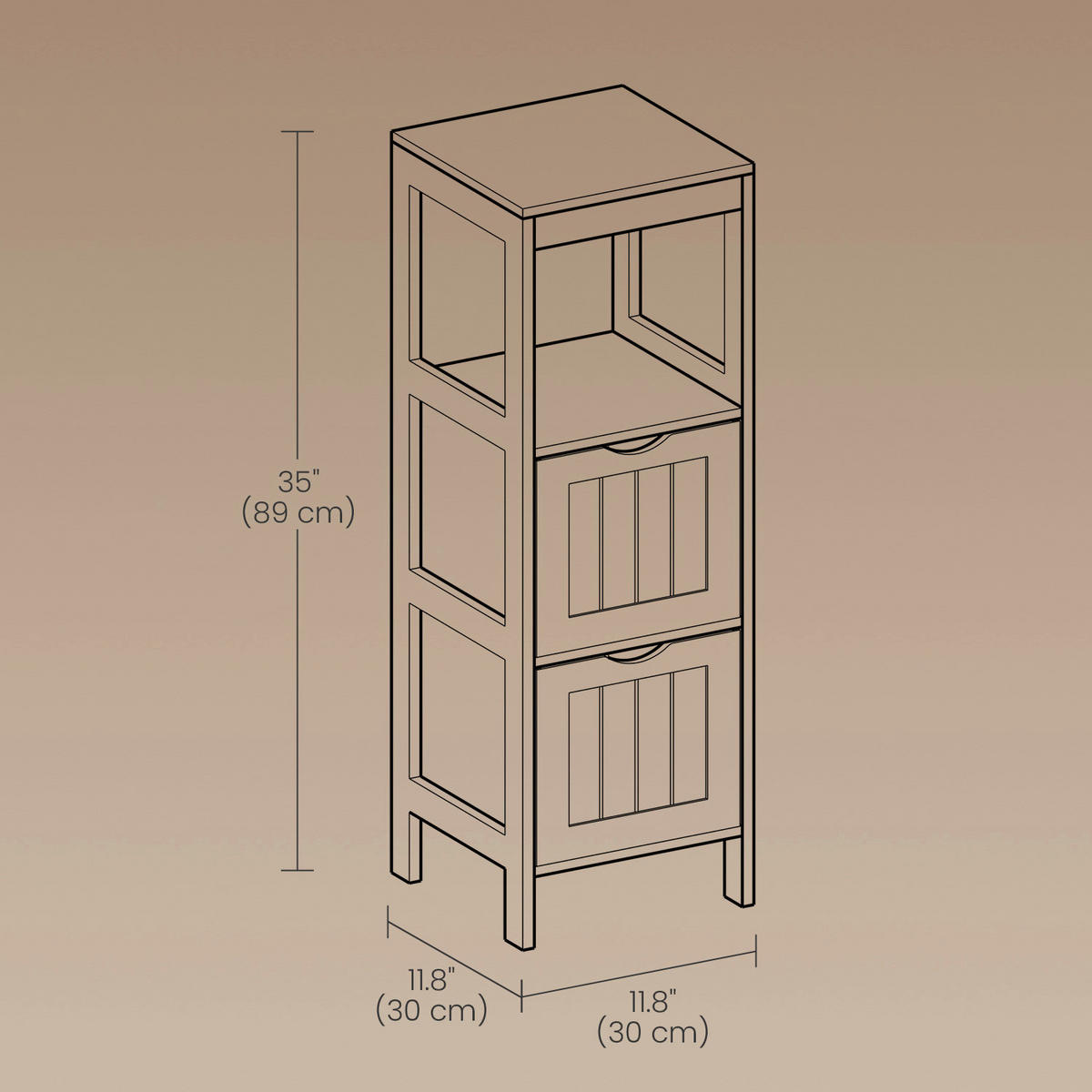 BADEZIMMERREGAL 30/89/30 cm  - Weiß, Trend, Holzwerkstoff (30/89/30cm) - MID.YOU