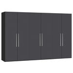 DREHTÜRENSCHRANK  in Anthrazit, Schwarz  - Edelstahlfarben/Anthrazit, Design, Holzwerkstoff (303/215/59cm) - Carryhome