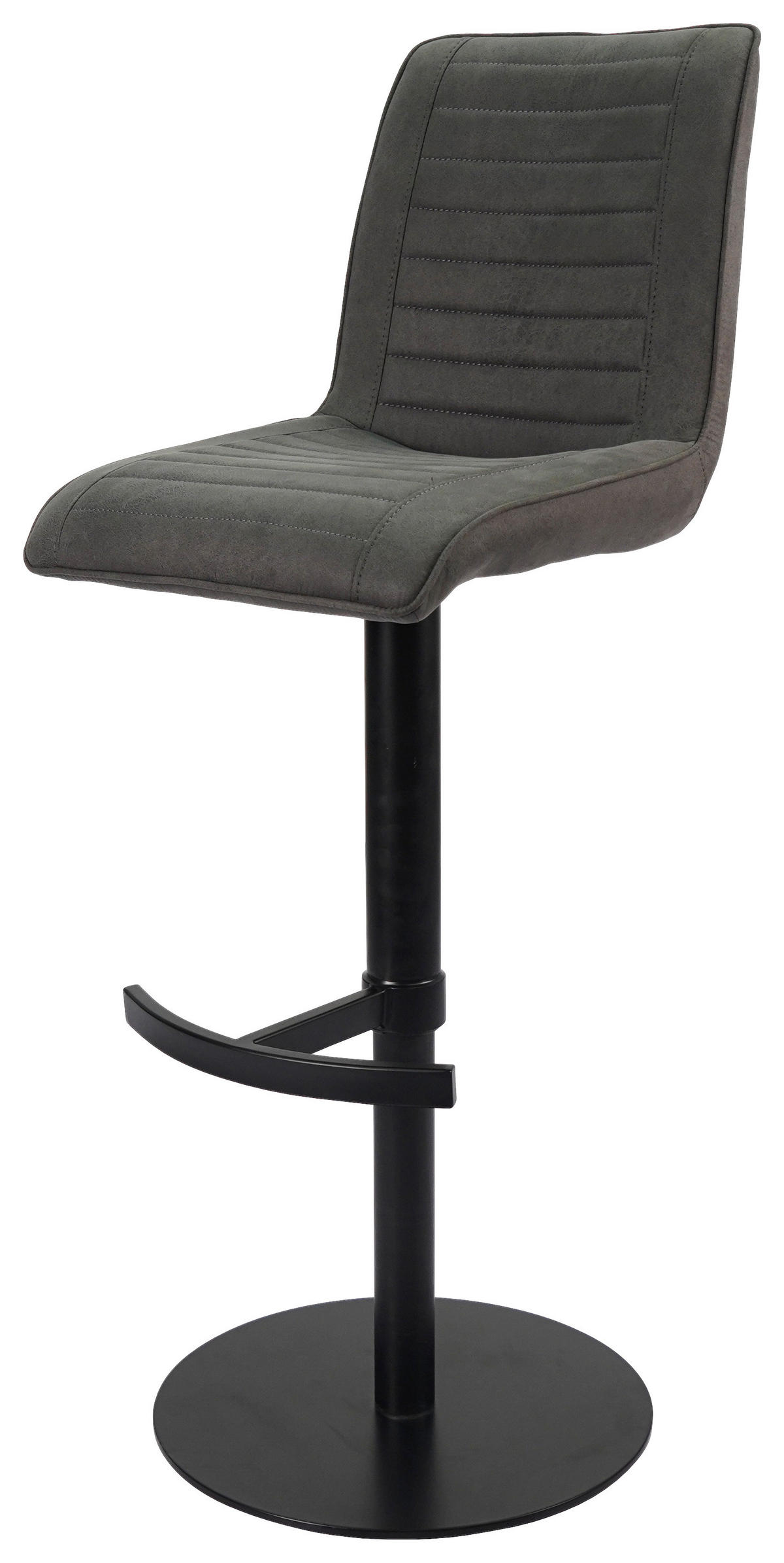 BARHOCKER in Metall, Textil Schwarz, Dunkelgrau  - Dunkelgrau/Schwarz, MODERN, Textil/Metall (42/110/52cm) - Novel