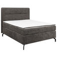 BOXSPRINGBETT 140/200 cm  in Dunkelbraun  - Dunkelbraun/Schwarz, Design, Textil/Metall (140/200cm) - Esposa