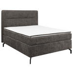 BOXSPRINGBETT 140/200 cm  in Dunkelbraun  - Dunkelbraun/Schwarz, Design, Textil/Metall (140/200cm) - Esposa