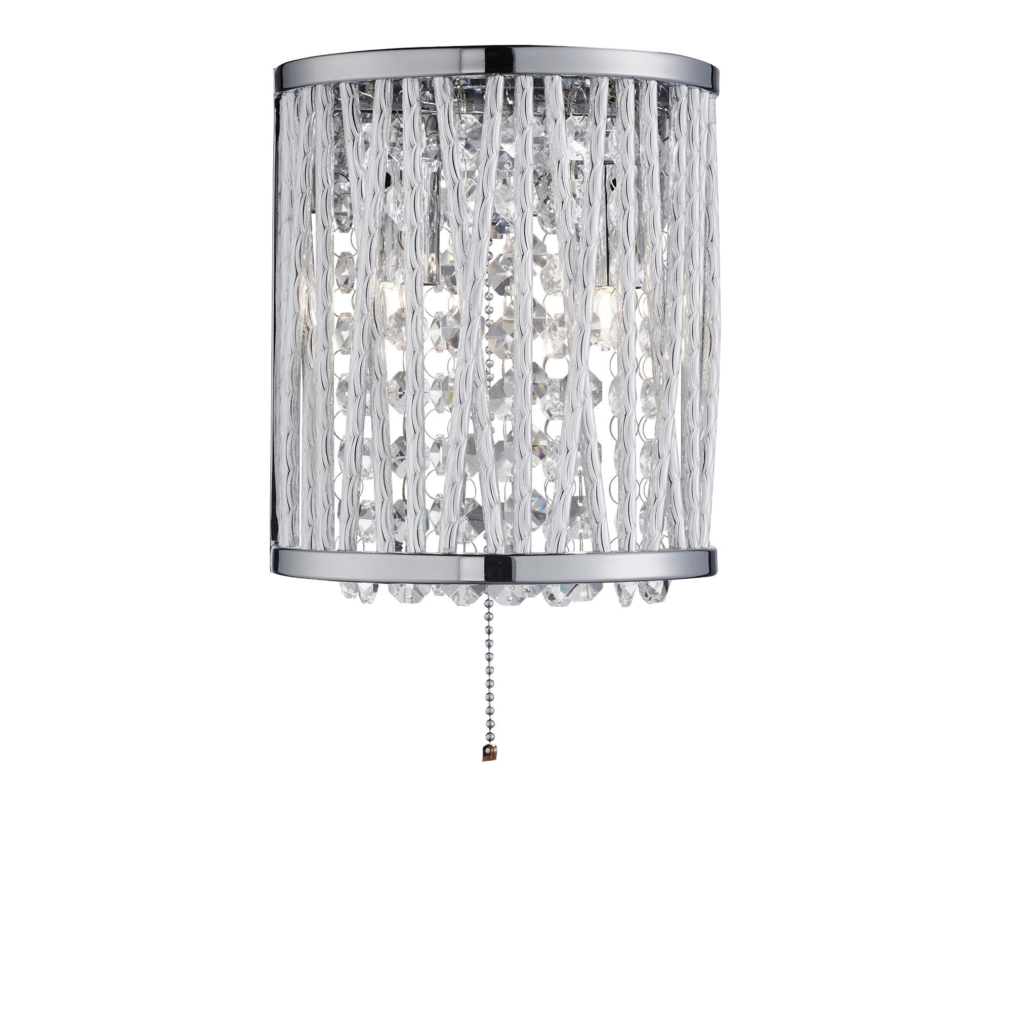 Searchlight Wandleuchte Elise Klar, Chrom 17 cm