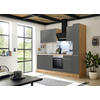 MODULKÖK 250 cm   i antracit, grå, ek Artisan  - aluminiumfärg/ek Artisan, Lifestyle, trämaterial/plast (250cm) - Respekta