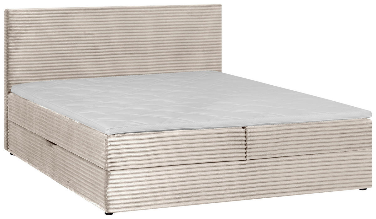 BOXBETT 140/200 cm  in Naturfarben  - Schwarz/Naturfarben, Trend, Kunststoff/Textil (140/200cm) - Boxxx