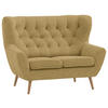 2-SITZER-SOFA in Flachgewebe Gelb  - Eichefarben/Beige, Design, Holz/Holzwerkstoff (138/104/92cm) - Stylife