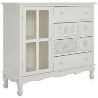 KOMMODE  in 106/90/36,5 cm  - Weiß, ROMANTIK / LANDHAUS, Glas/Holz (106/90/36,5cm) - Landscape