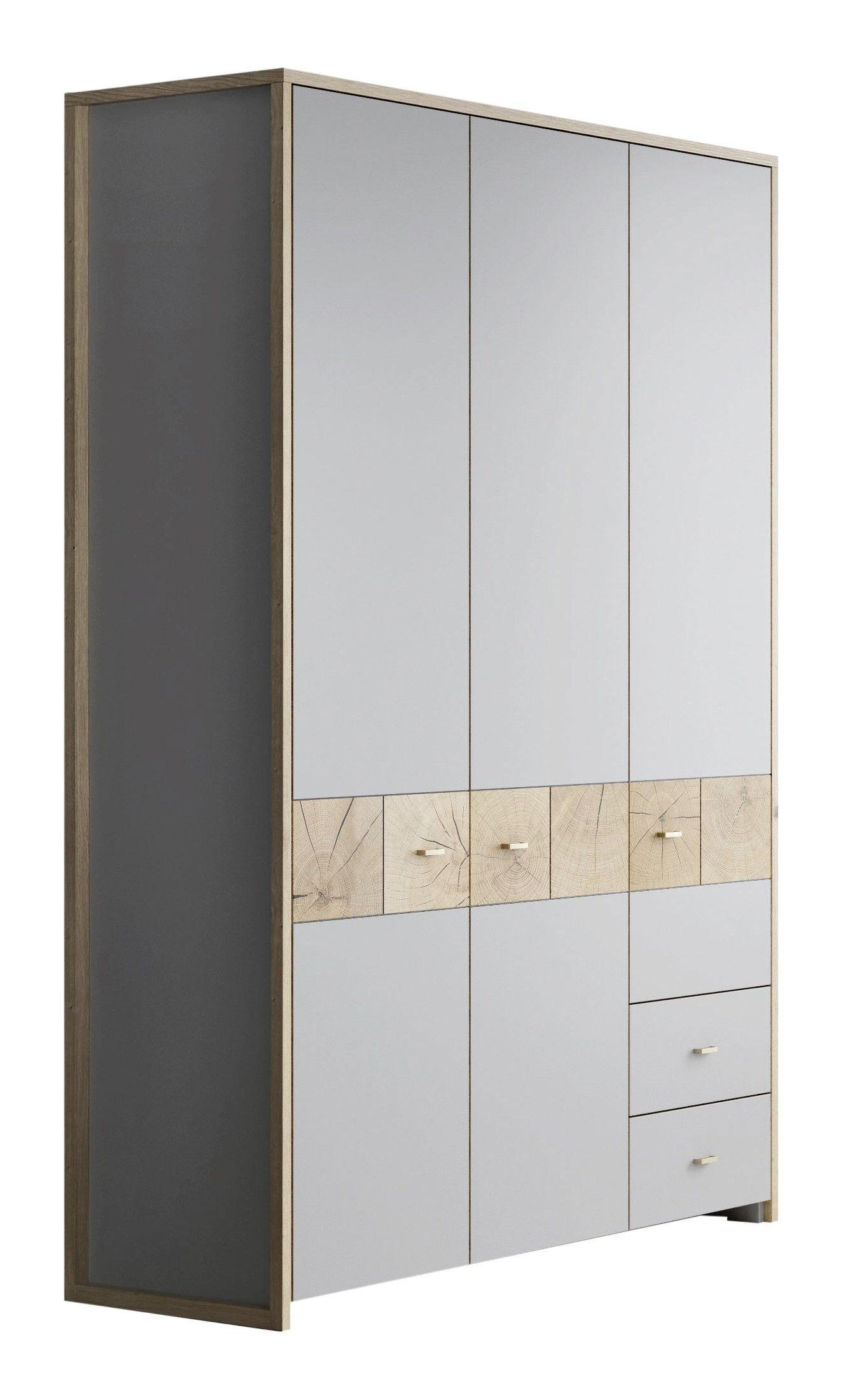 BABYGARDEROB Flavo  - grå/ek Artisan, Trend, metall/trämaterial (126/205/55cm) - Jimmylee