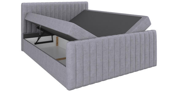 BOXBETT 160/200 cm  in Silberfarben  - Silberfarben/Schwarz, Basics, Kunststoff/Textil (160/200cm) - Carryhome