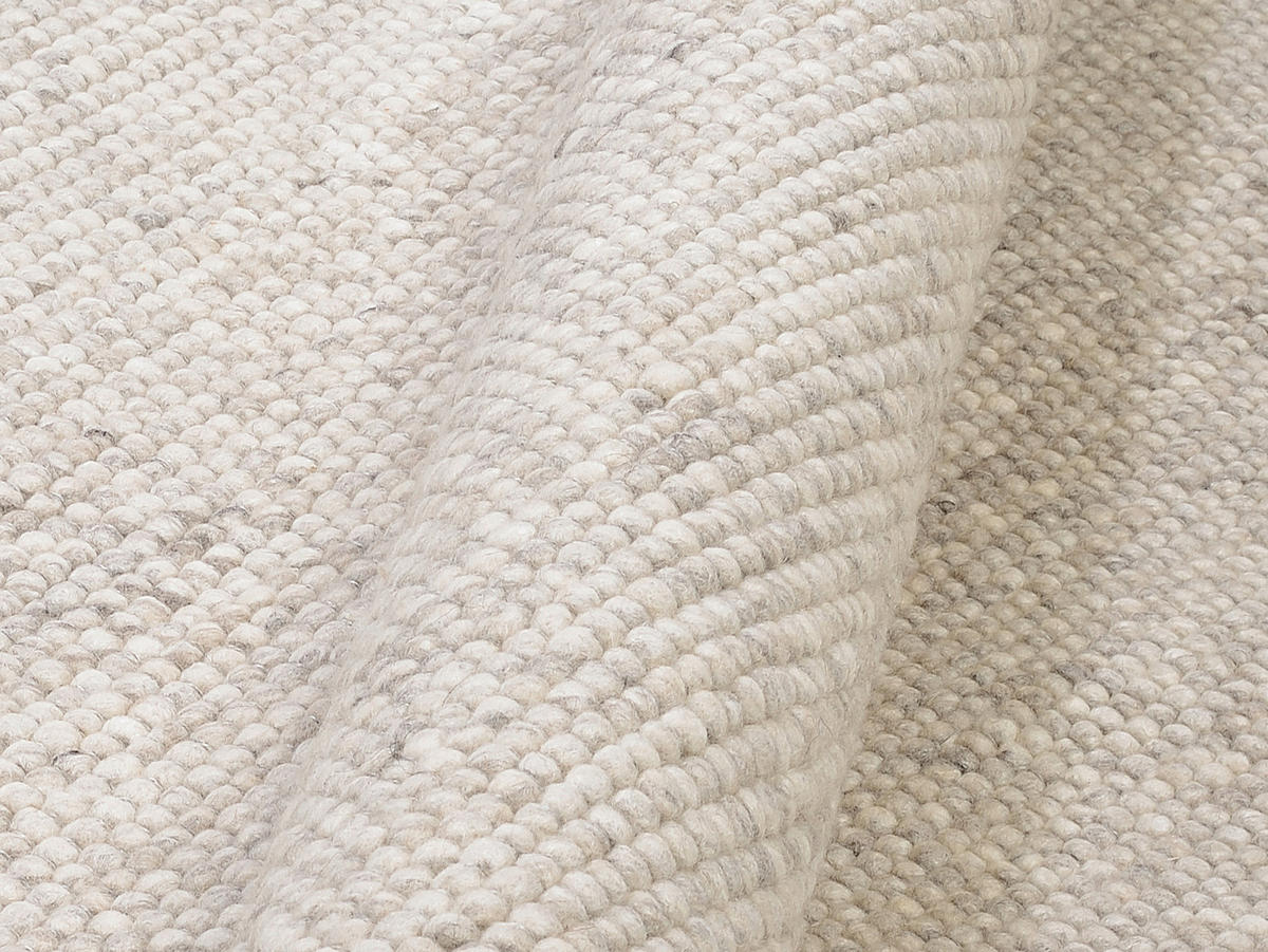 HANDWEBTEPPICH 200/200 cm Helsinki Silberfarben  - Silberfarben, Basics, Textil (200/200cm) - Linea Natura