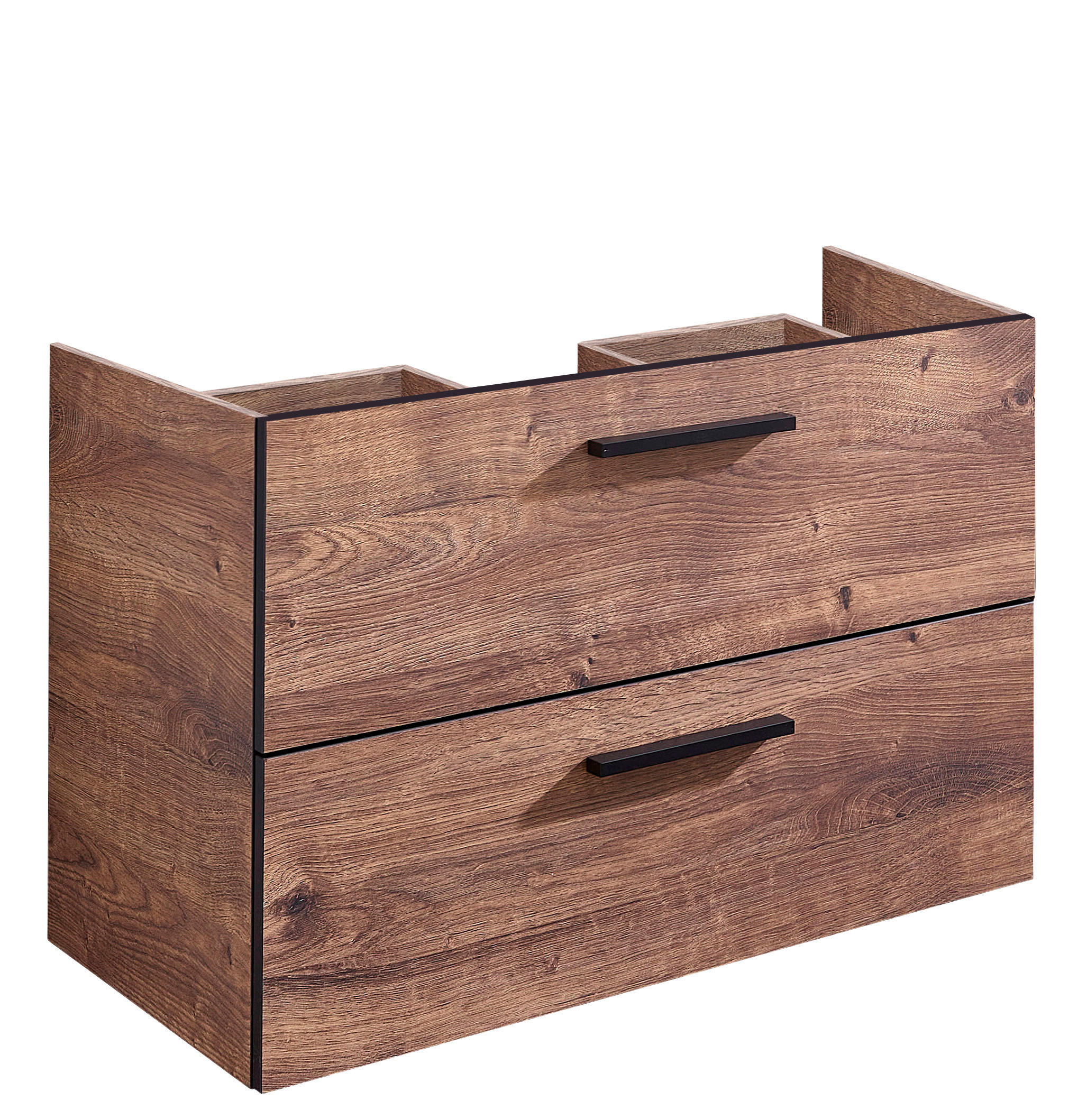 WASCHTISCHUNTERSCHRANK  - Eichefarben/Schwarz, Design, Holzwerkstoff/Metall (71/51/44cm) - Xora