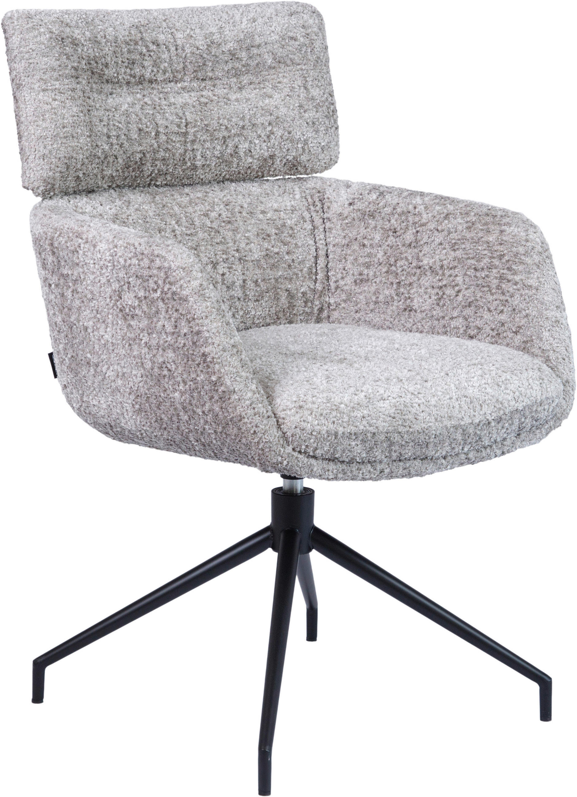 ARMLEHNSTUHL  Wippfunktion, Sitzfläche 360° drehbar Webstoff  Schwarz, Taupe  - Taupe/Schwarz, Design, Textil/Metall (62/92/66cm) - Dieter Knoll