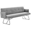 SITZBANK in Textil Grau  - Schwarz/Grau, Design, Textil/Metall (212/89/70cm) - Pure Home Lifestyle