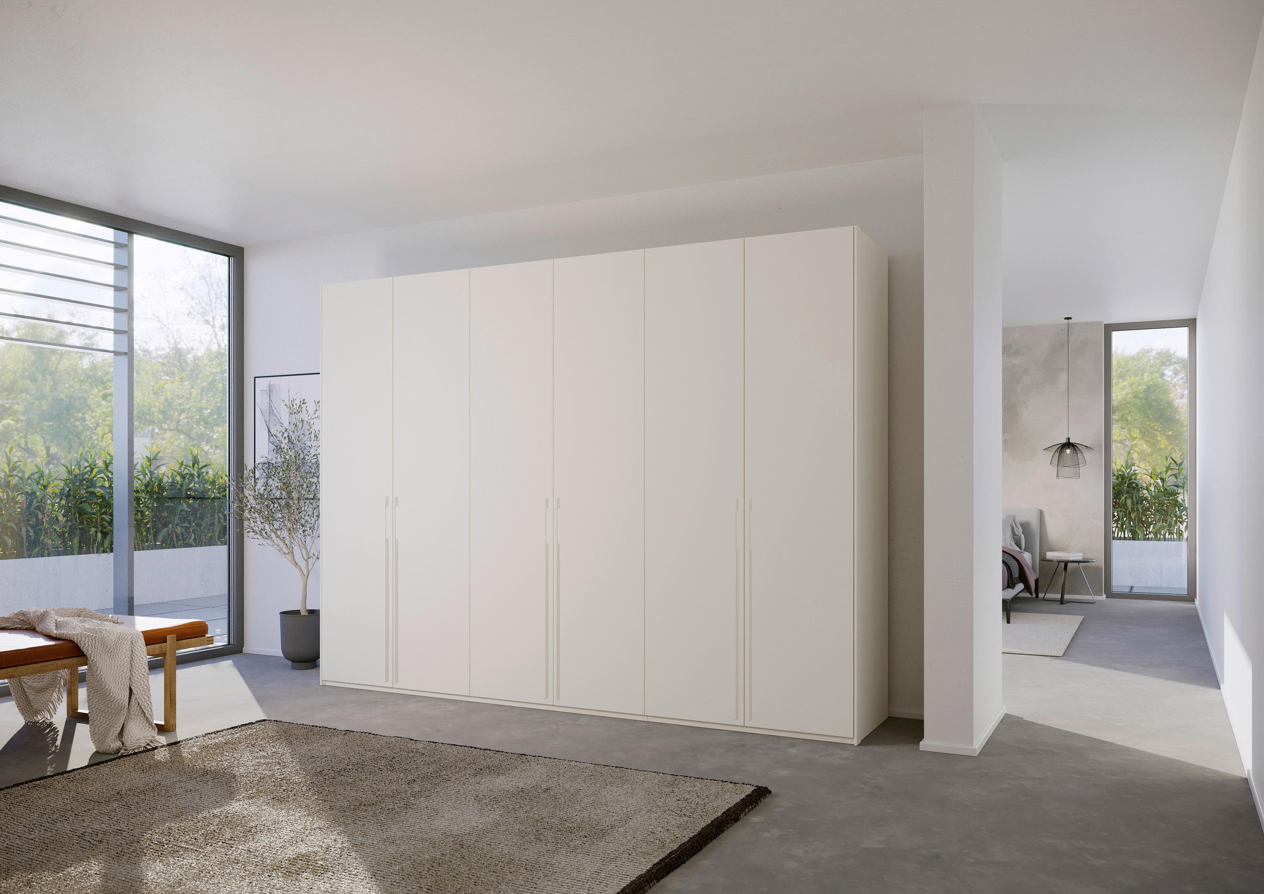 DREHTÜRENSCHRANK 301/235/60 cm 6-türig Weiß  - Weiß, Trend, Holzwerkstoff/Metall (301/235/60cm) - Novel