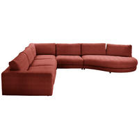 ECKSOFA in Chenille, Cord Rostfarben  365/425 cm  - Rostfarben/Schwarz, Design, Kunststoff/Textil (365/425cm) - Lomoco