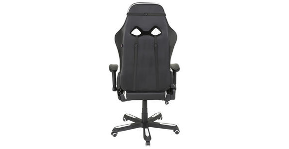 GAMINGSTUHL in Lederlook, Mikrofaser Schwarz, Weiß - Schwarz/Weiß, Design, Kunststoff/Textil (72/128-138/72cm) - Xora