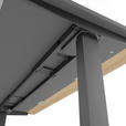 SCHREIBTISCH 160/75/72-122 cm  in Grau, Hickory  - Anthrazit/Grau, MODERN, Holzwerkstoff/Metall (160/75/72-122cm) - Novel