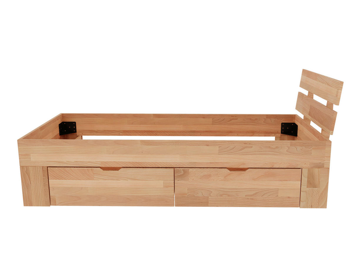 STAURAUMBETT 90/200 cm  in Kernbuche  - Kernbuche, Natur, Holz (90/200cm) - Livetastic