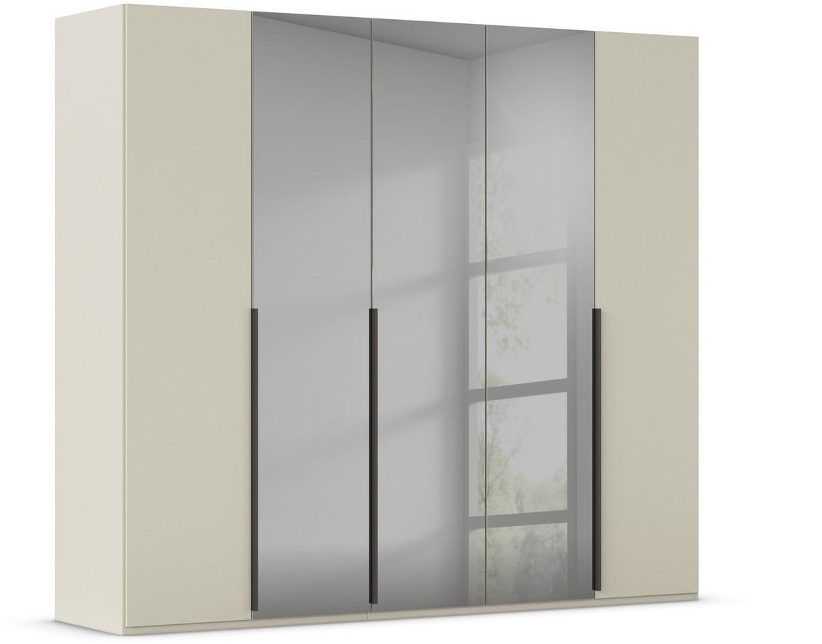 DREHTÜRENSCHRANK in Grau, Champagner  - Champagner/Graphitfarben, Trend, Glas/Holzwerkstoff (251/223/61cm) - Rauch Möbel