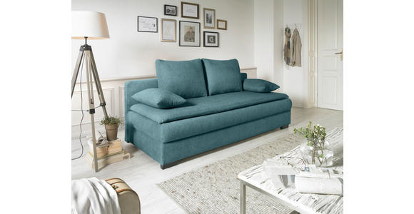 SCHLAFSOFA Webstoff Blau  - Blau/Schwarz, KONVENTIONELL, Kunststoff/Textil (207/74-94cm) - Carryhome