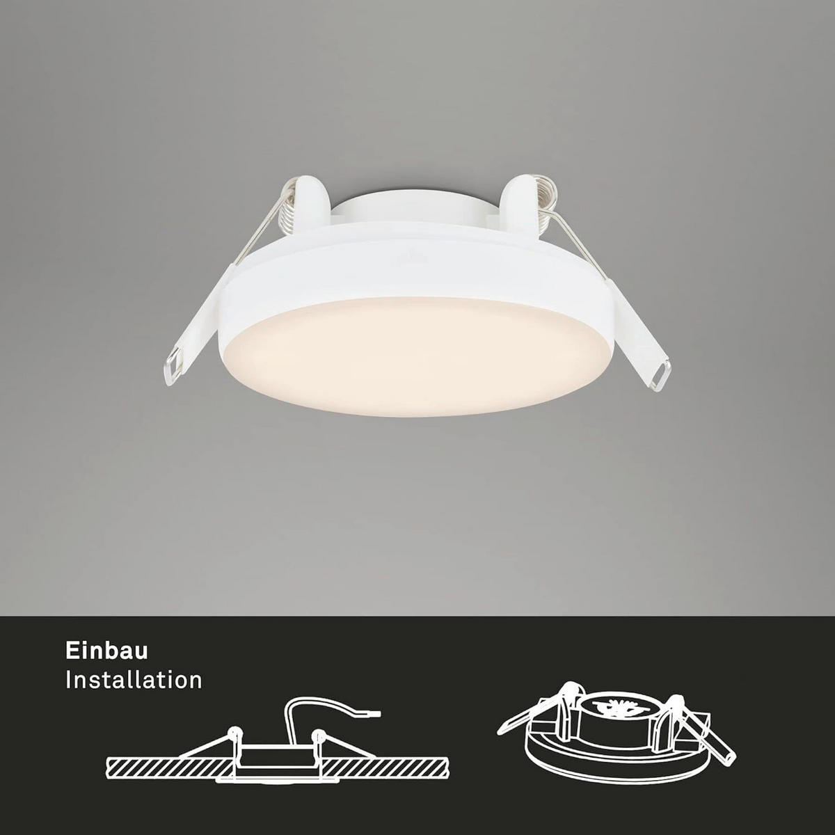LED-EINBAUSPOT SET 7,5/7,5/3,5 cm   - Weiß, Design, Kunststoff/Metall (7,5/7,5/3,5cm) - Globo