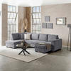 WOHNLANDSCHAFT Grau Mikrofaser  - Schwarz/Grau, MODERN, Kunststoff/Textil (178/305/155cm) - P & B