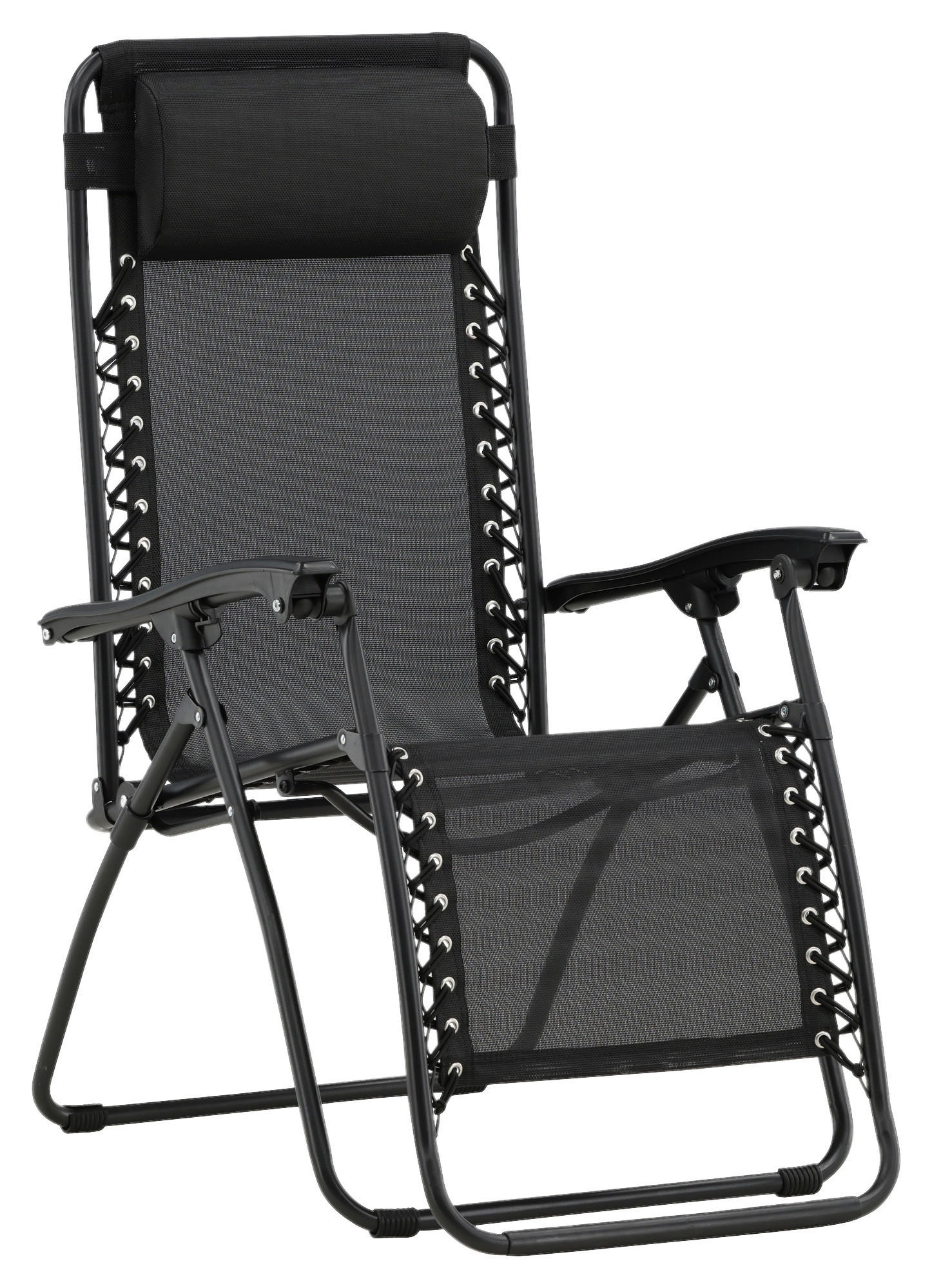 GARTEN-RELAXSESSEL Aluminium  - Schwarz, KONVENTIONELL, Kunststoff/Textil (68/112/90cm) - Gardenson