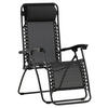 GARTEN-RELAXSESSEL 68/112/90 cm  - Schwarz, KONVENTIONELL, Kunststoff/Textil (68/112/90cm) - Gardenson