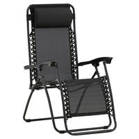 GARTEN-RELAXSESSEL 68/112/90 cm  - Schwarz, KONVENTIONELL, Kunststoff/Textil (68/112/90cm) - Gardenson