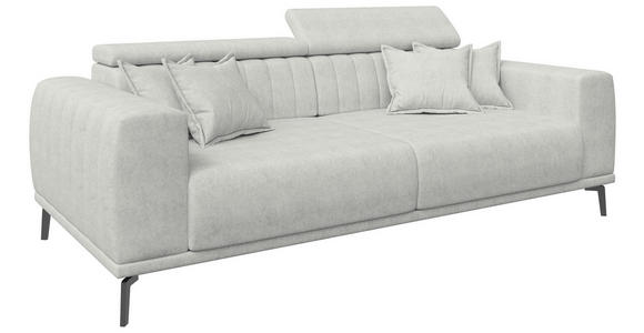3-SITZER-SOFA  in Webstoff Naturfarben  - Schwarz/Naturfarben, KONVENTIONELL, Textil/Metall (240/80/113cm) - Carryhome