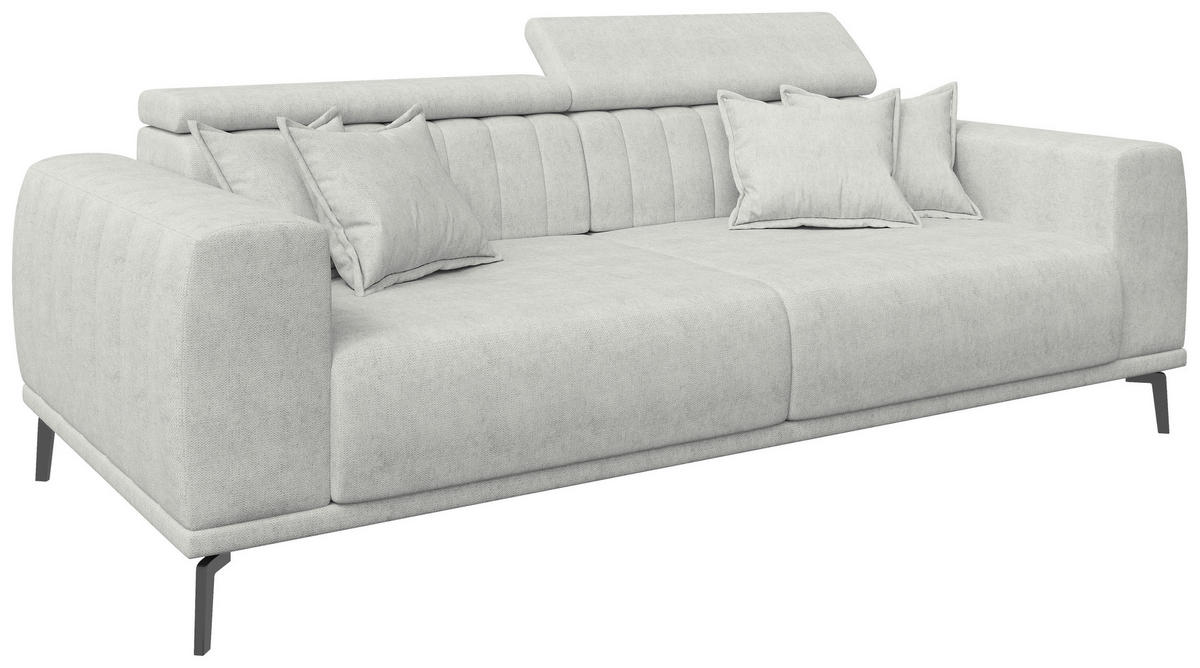 3-SITZER-SOFA Webstoff Naturfarben  - Schwarz/Naturfarben, KONVENTIONELL, Textil/Metall (240/80/110cm) - Carryhome