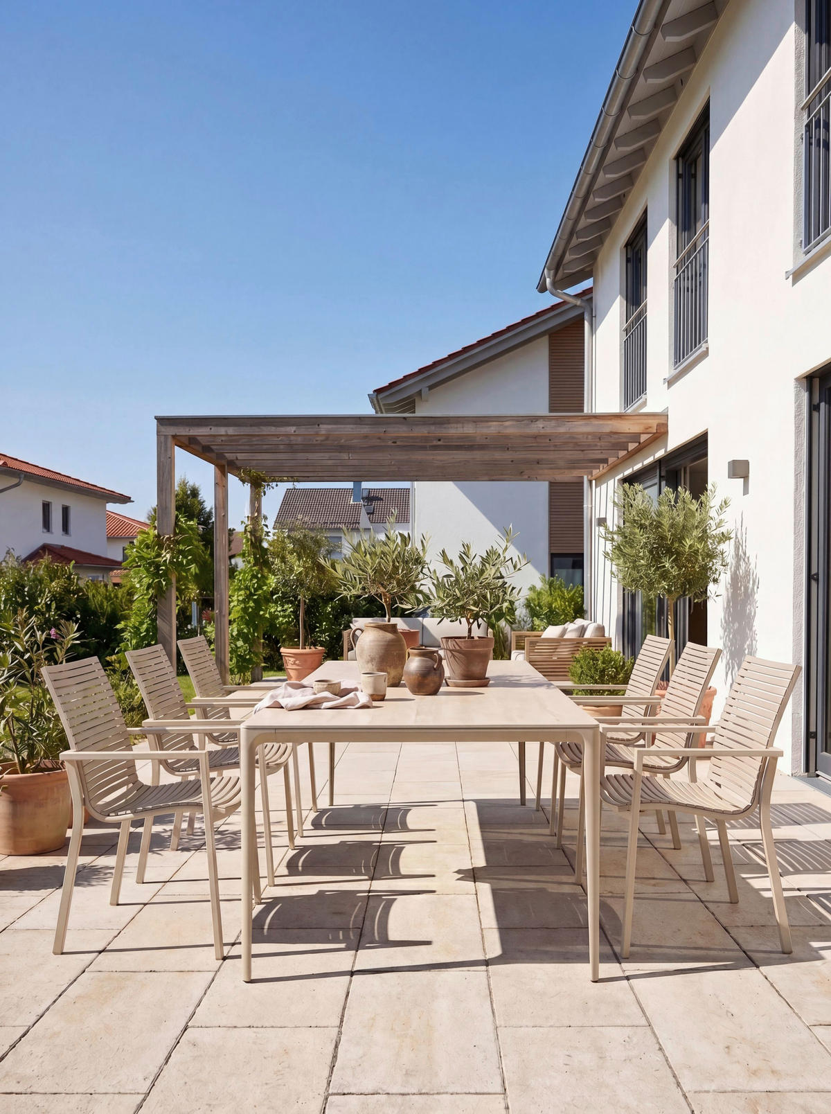 GARTENTISCH 180/90/73 cm Metall, Stein rechteckig  - Beige, Design, Stein/Metall (180/90/73cm) - Dieter Knoll