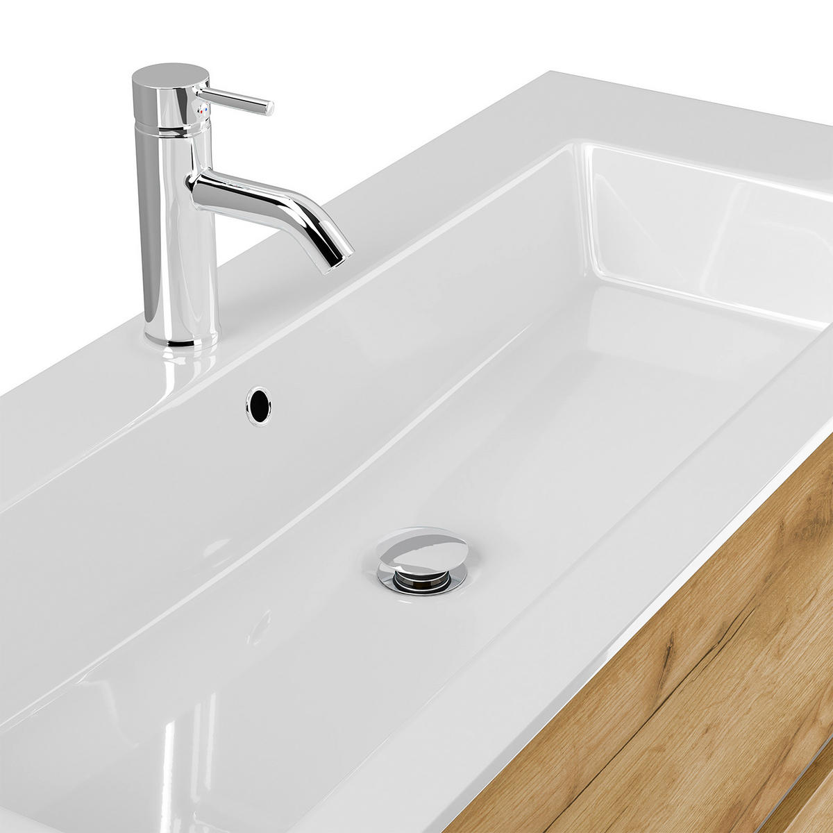 BADEZIMMER 5-teilig  in 120 cm  - Eichefarben/Weiß, Basics, Holzwerkstoff/Stein (120cm) - MID.YOU