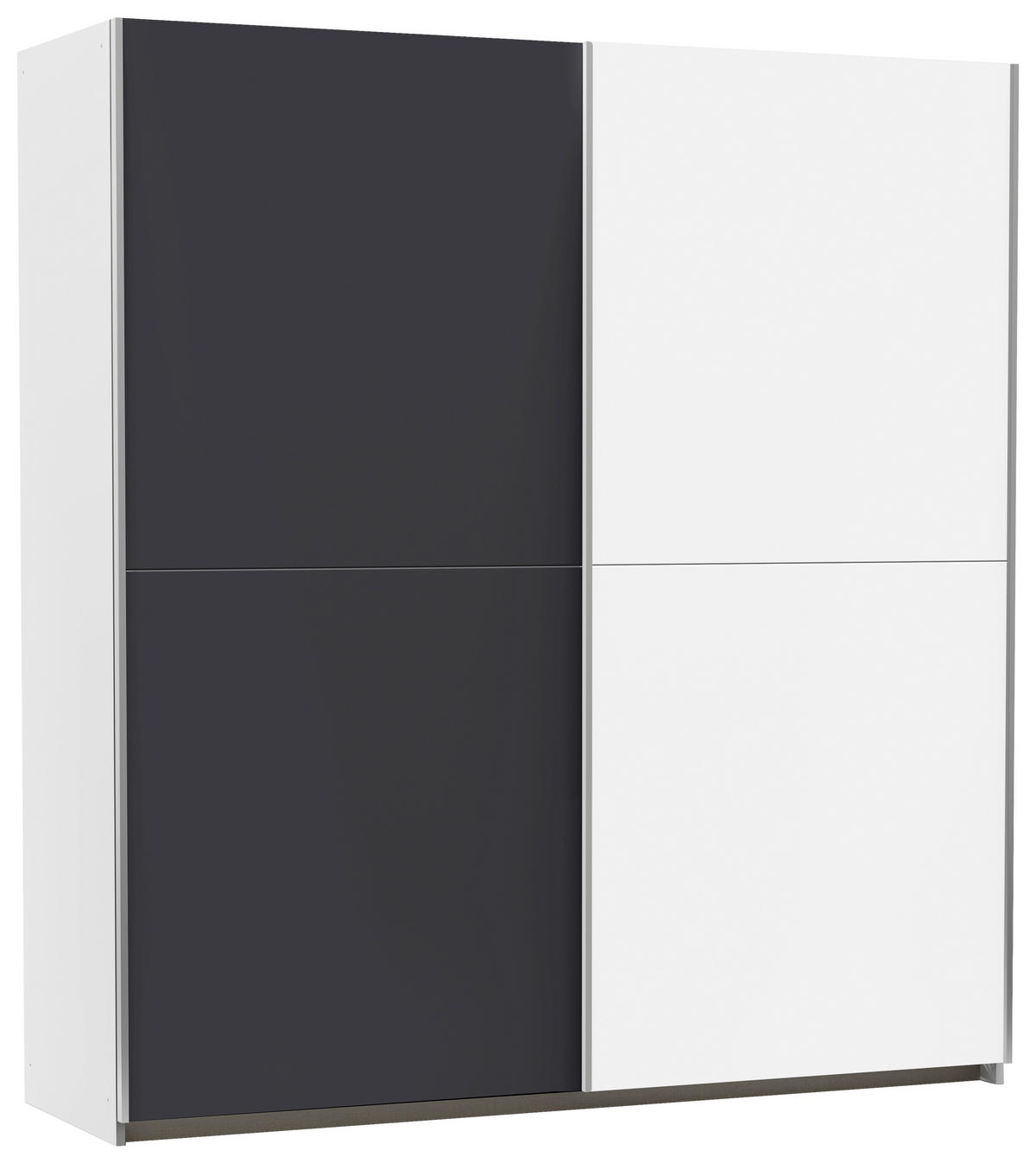 ORMAR S KLIZNIM VRATIMA bijela, tamno siva   - bijela/tamno siva, Design, drvni materijal (175/191/59cm) - Xora