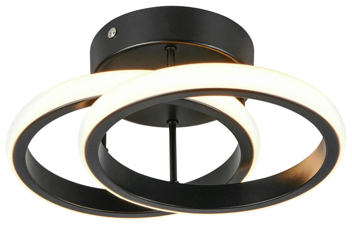 LED-DECKENLEUCHTE  26,5/10,5 cm    - Schwarz, Design, Metall (26,5/10,5cm)
