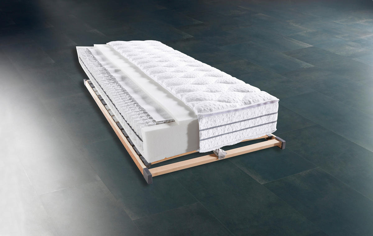 LEŽIŠČE Z ŽEPKASTIM VZMETENJE 90/200 cm  - bela, Basics, tekstil (90/200cm) - Sleeptex