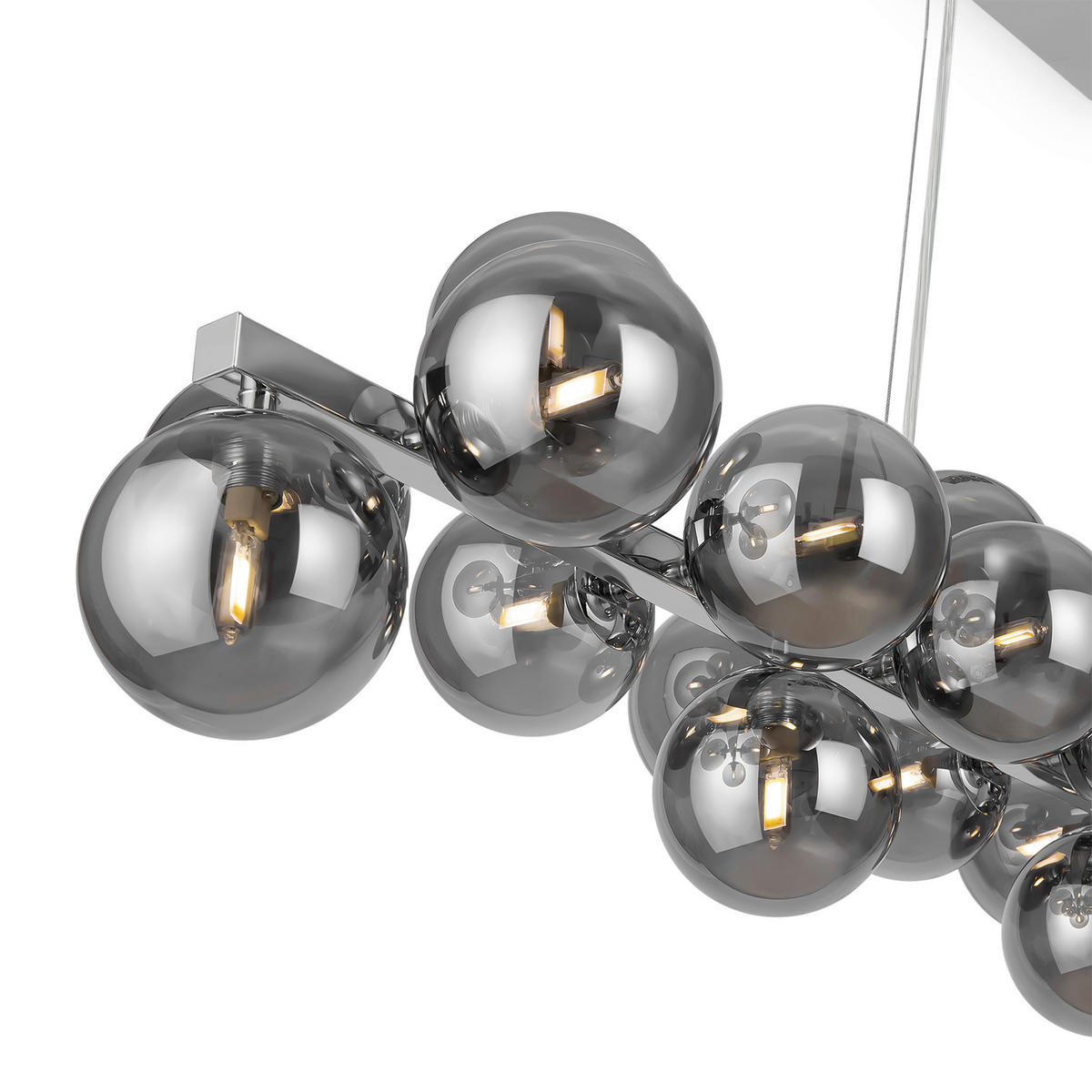 PENDELLEUCHTE 23,8/22,8/123,5 cm   - Chromfarben, Trend, Glas/Metall (23,8/22,8/123,5cm) - MAYTONI