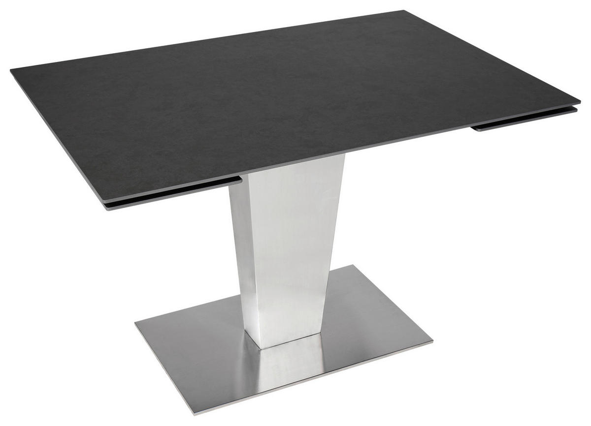 ESSTISCH Anthrazit, Edelstahlfarben rechteckig  ausziehbar  - Edelstahlfarben/Anthrazit, Design, Keramik/Metall (120-179/80/76cm) - Novel